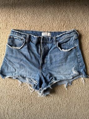 Abercrombie & Fitch Blue Distressed Denim Cutoff Shorts